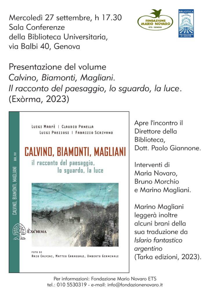 Presentazione del volume "Calvino, Biamonti, Magliani"